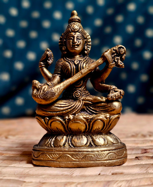 Brass Saraswati